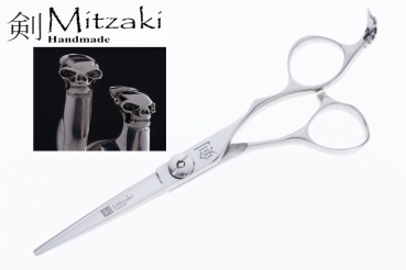 Totenkopf MITZAKI-Witchery (5,5 Zoll), nicht nur für "Haarpiraten", mit  Fingerhaken als Totenkopf, Ergo-Form, für Friseure die das besondere lieben, Rändelschraube zur Feinjustierung,Hohlschliff, robuste Klingen aus PREMIUMSTAHL